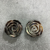 Rosa de flor tallada de concha de nácar negra para fabricación de joyas, tamaño 30mm