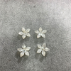 Granos de flores talladas de concha de nácar blanco para fabricación de joyas, tamaño 20mm