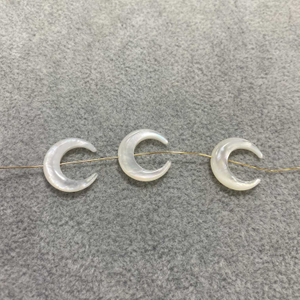 Concha en forma de luna de nácar para piezas de joyería, fabricación de cadena para pulsera, tallado de luna