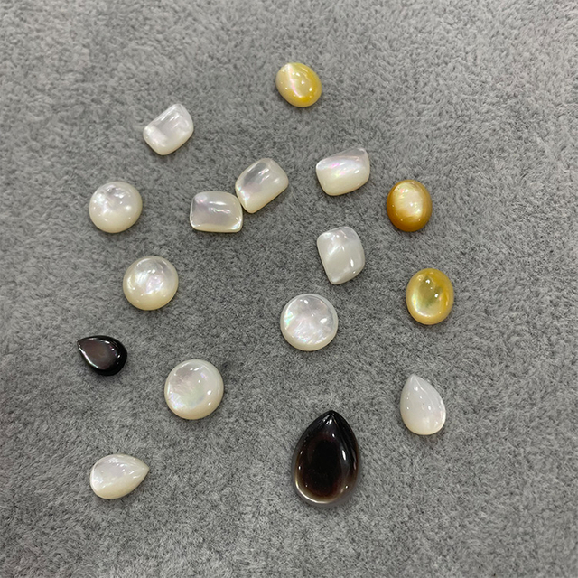 Cabujón de forma redonda de malaquita de nácar para el diseño de pendientes Cabujón de turquesa de ágata lapislázuli para la fabricación de collares 