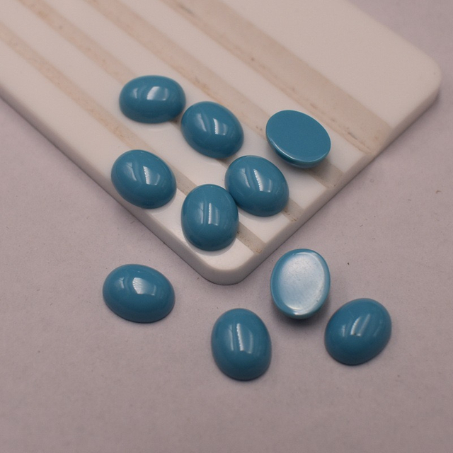 Madre natural de perla forma ovalada forma turquesa para anillos de joyas que hacen diseño de piedra de color azul piezas de astillas