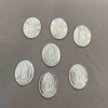 Imagen de Guadalupe de nácar Natural, colgante de forma ovalada cortada, iconos con incrustaciones de Jesús, fabricación de joyas, diseño de concha blanca María
