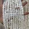 Collar de corte en forma de corazón de nácar natural, diseño de corazón pequeño para pulsera de diseño de cadena, piezas pequeñas de joyería de concha blanca