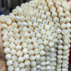 Cadena de bolas redondas de nácar Natural, diseño de collar de concha, fabricación de frijoles pequeños para fabricación de pulseras, bricolaje, color amarillo y negro 