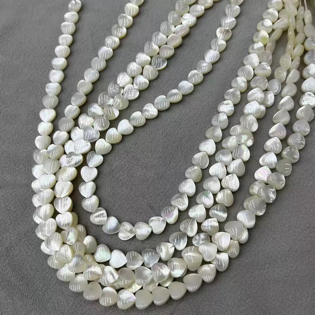 Collar de corazón de la madre de perla para la cadena Corte de doble parte del corazón Piezas de corazón pequeñas Joyas haciendo bricolaje de frijoles de bricolaje