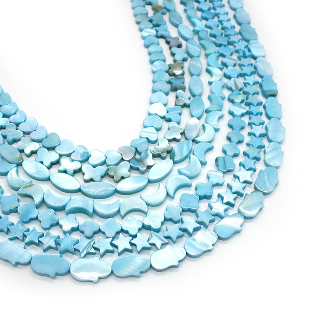 Mother de perla Tallado de la luna forma de la luna Collar collar