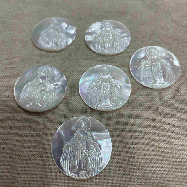 Imagen de tallado de Madre Natural de Pearl Virgin Mery Estilo de estilos María Joyería colgante de joyas que hacen íconos Guadalupe