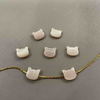 Natural Mother of Pearl Ketty Corte de color rosa Cat Animal para el diseño de la cadena de joyas Hacer un collar de cabañas pequeñas