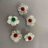 Mother de perla perla anillos de corte de flores que hacen diseño de piezas de joyería de diseño usando diseño de pulsera flores blancas