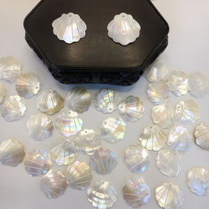 Colgante de concha cortada en forma de concha de nácar Natural para diseño de joyería, colgante grande tallado en cabujón de color blanco 