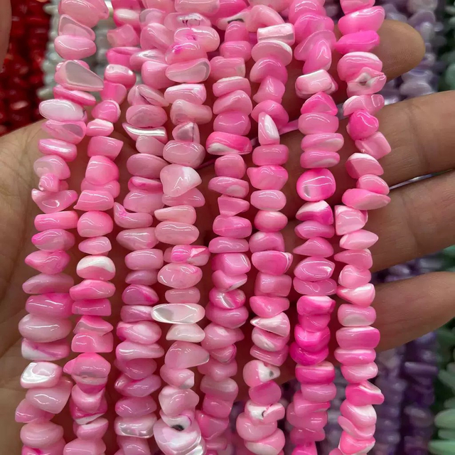 Collar de nácar natural, forma opcional, diseño colorido, pulsera de tamaño pequeño, color marrón para diseño de joyería DIY, concha blanca