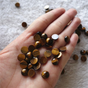 Anillos de piedra de ojo de tigre de forma redonda de cabujón pequeño de nácar natural, diseño para pendientes de joyería usando piezas para collar