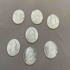 Imagen de Guadalupe de nácar Natural, colgante de forma ovalada cortada, iconos con incrustaciones de Jesús, fabricación de joyas, diseño de concha blanca María