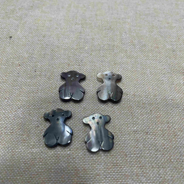 Collar con diseño láser con imagen de oso tallado en nácar Natural, joyería con icono en forma de oso, nácar negro 