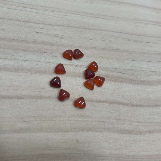 Cabuchón de corazón de ágata roja Cabochon pequeño para joyas para hacer anillos