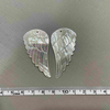 Joyería de corte de ala de nácar Natural, diseño colgante, tamaño grande, forma de pluma, tallado de cara para hacer bricolaje, alas de concha blanca
