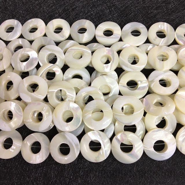 Mother de la madre de perla collar collar de cáscara blanca piezas de joyería pulsera fabricando diseño de bricolaje de forma redonda 