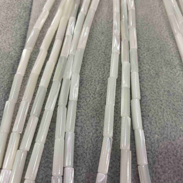 Mother of Pearl Cilíndrica de tallado de frijoles para joyas DIY para collar 