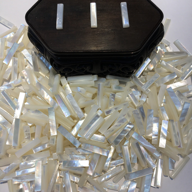 Concha blanca de nácar, forma cuadrada, corte de joyería, diseño, tallado rectangular para collar colgante, usando piezas de fregona