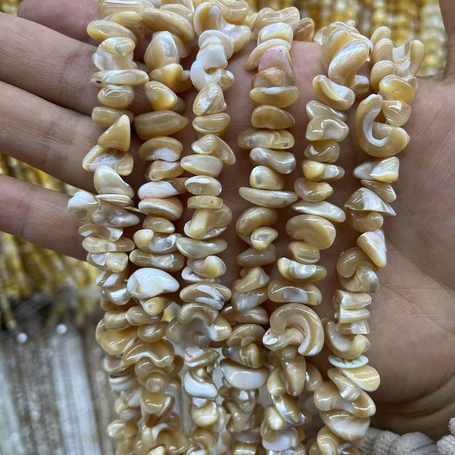 Madre de perla Natural de perla Cambrilla de carcasa de tamaño pequeño para pulsera para el diseño de joyas que hacen cáscara de color marrón bricolaje