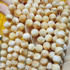 Cadena de bolas redondas de nácar Natural, diseño de collar de concha, fabricación de frijoles pequeños para fabricación de pulseras, bricolaje, color amarillo y negro 