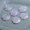 Pendientes de corte de flor de rosa de nácar Natural, diseño de cabujón, concha blanca para colgante de joyería con piezas de flores de gran tamaño