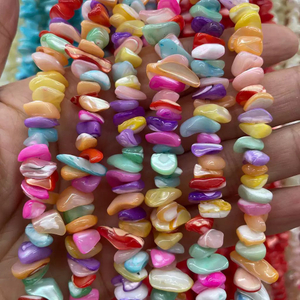 Collar de nácar natural, forma opcional, diseño colorido, pulsera de tamaño pequeño, color marrón para diseño de joyería DIY, concha blanca