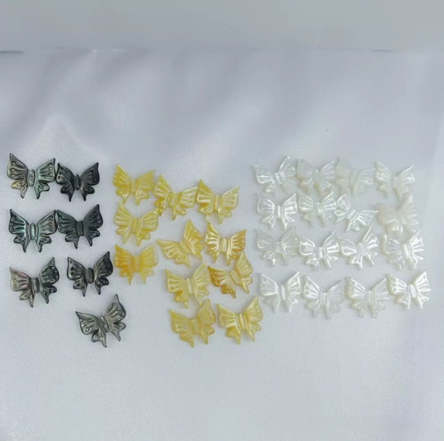 Forma natural de la madre de la perla forma de mariposa joya de frijoles que hacen pendientes de collar de diseño hecho a mano