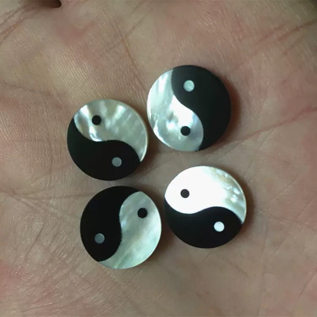 Mother de perla Tallado de perlas Tai Ji Cortando Cortando Costilla Blanca Iconos de imágenes de joyas Diseño de inspección 