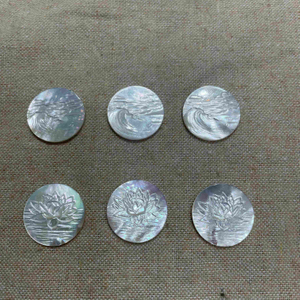 Diseño de imagen de corte de forma redonda de madre de perla