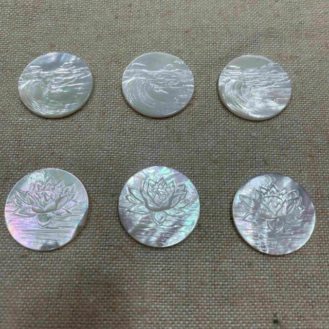 Diseño de imagen de corte de forma redonda de madre de perla