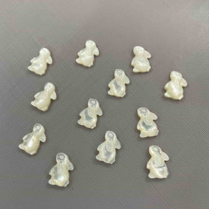 Mother de perla en forma de animal perla joyería de cabujón de conejo que preparan anillos de diseño y cuello piezas pequeñas