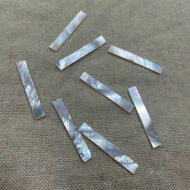Natural Madreperla tallada forma rectangular cara plana diseño fino fabricación de incrustaciones para iconos de joyería concha blanca para colgante