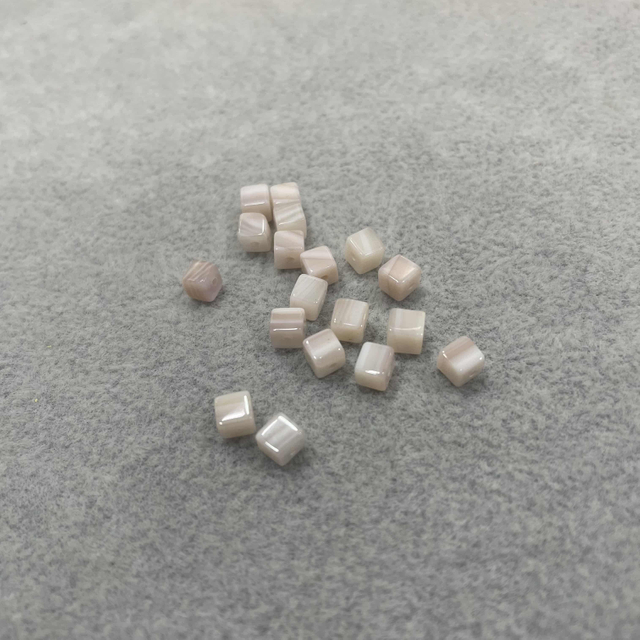 Mother de perla rosa perla cubo de cubo cuadrado para joyas para hacer cadena para piezas pequeñas de bricolaje