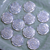 Pendientes de corte de flor de rosa de nácar Natural, diseño de cabujón, concha blanca para colgante de joyería con piezas de flores de gran tamaño