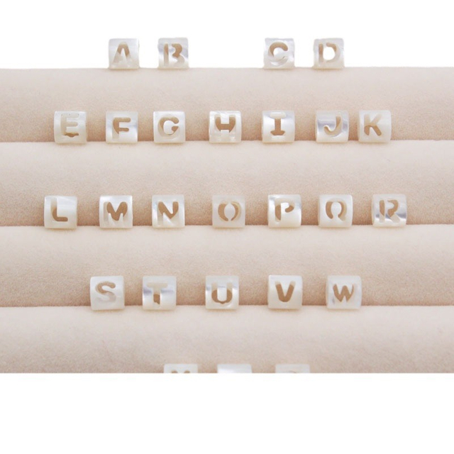 Mother de perla Carta Tallado de diseño Huecar Hollow Bead Hacer forma de la estrella de la estrella del corazón cortante de la carcasa blanca 