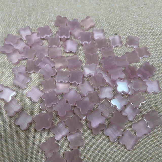 Pink Cat Eyes Stone Clover Forma Joyería NUEVA PEDIDA DE COLLADO DE COLOR PINTO PINTO PARA PARA LA INCLABILIDAD Silver usando