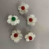 Mother de perla perla anillos de corte de flores que hacen diseño de piezas de joyería de diseño usando diseño de pulsera flores blancas