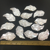 Forma de hoja de nácar Natural tallada hoja de gran tamaño para hacer colgantes concha blanca corte de cara colgante diseño cabujón
