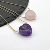 Diseño colgante con forma de corazón de nácar Natural, diseño de cabujón de cristal rosa de gran tamaño para hacer collares y joyas 