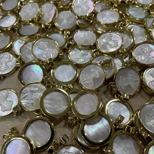 Madre natural de perla jesus imagen cameo diseño de cáscara blanca joya colgante de joyas haciendo cabochon maria 