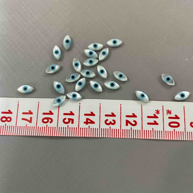 Collar de corte de la madre de la madre de la perla Hacer diseño de ojos malvados para joyas para hacer capaces de tamaño blanco de caparazón blanco