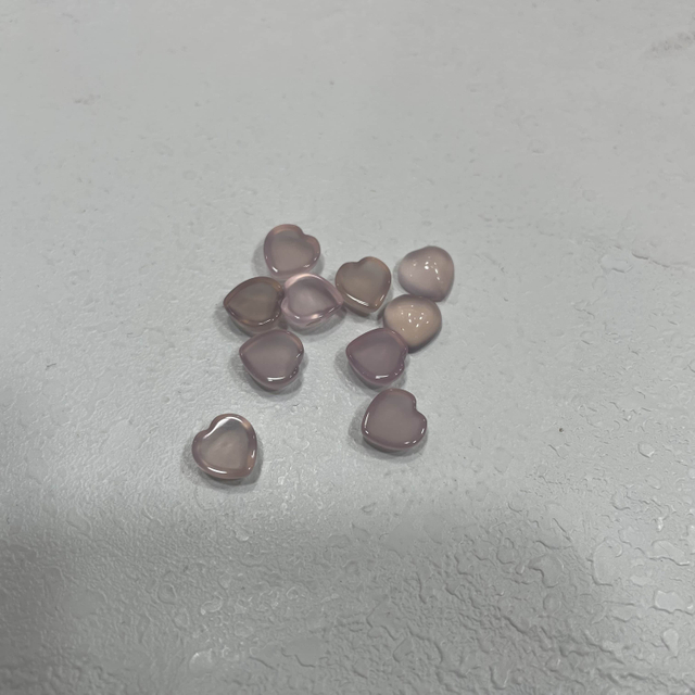 Cara de cabujón de corte en forma de corazón de piedra de ágata rosa, tamaño pequeño para diseño de pendientes, diseño de pulsera, piezas de joyería de color rosa