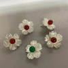 Mother de perla perla anillos de corte de flores que hacen diseño de piezas de joyería de diseño usando diseño de pulsera flores blancas