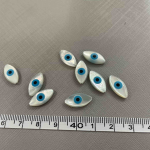 Diseño de colgante de ojos malvados de nácar Natural, cabujón, fabricación de joyas, modelo de incrustación DIY, diseño de pulsera, tamaño grande, ojo azul 