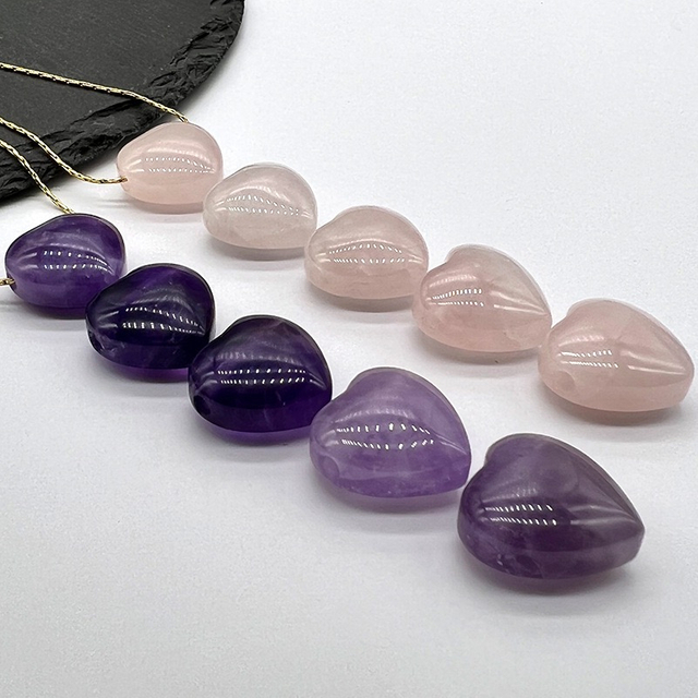 Diseño colgante con forma de corazón de nácar Natural, diseño de cabujón de cristal rosa de gran tamaño para hacer collares y joyas 