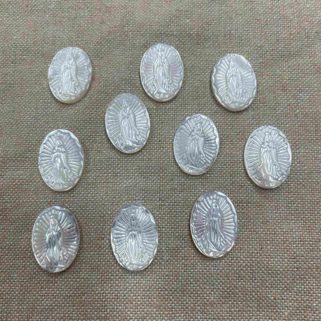 Imagen de tallado de Madre Natural de Pearl Imagen de Guadalupe Diseño de en relieve Virgin Cutting para joyas para hacer colgante