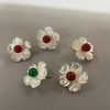 Mother de perla perla anillos de corte de flores que hacen diseño de piezas de joyería de diseño usando diseño de pulsera flores blancas