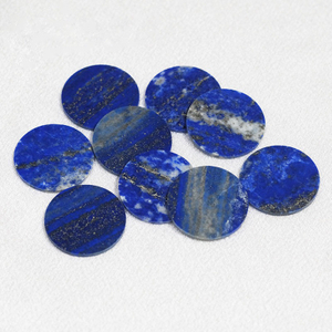 Piedra lapislázuli Natural, forma redonda, corte, joyería para la cara lisa, diseño colgante, incrustaciones, fabricación de cabujones para joyería de plata DIY
