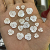 Flor de cabujón de nácar Natural tallada a mano, tamaño pequeño para pendientes, concha blanca, cosas bonitas, incrustaciones de joyería, frijoles 